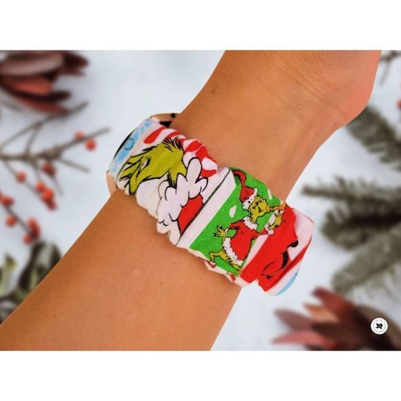 Grinch Christmas Scrunchies Watch Band for Apple Watch, Fitbit, Samsung … - Picture 1 of 5